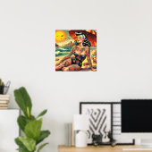 Tattoo Beach Button-up Poster (Heimbüro)