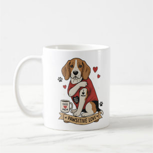 Tattoo-Beagle-Hunde-Illustration I Heart Mom Kaffeetasse