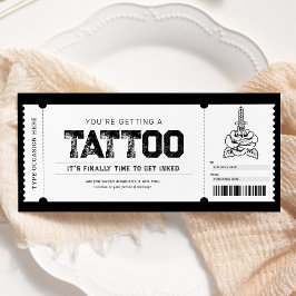 Tattoo bekommt einen Geschenkgutschein Einladung