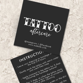 Tattoo Beruflich Artist Aftercare Instructions Quadratische Visitenkarte