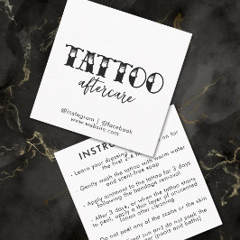 Tattoo Beruflich Artist Aftercare Instructions Quadratische Visitenkarte