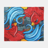 Tattoo Birds Fleecedecke (Vorderseite (Horizontal))