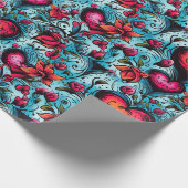 Tattoo Blue Hearts Theme Geschenkpapier (Ecke)