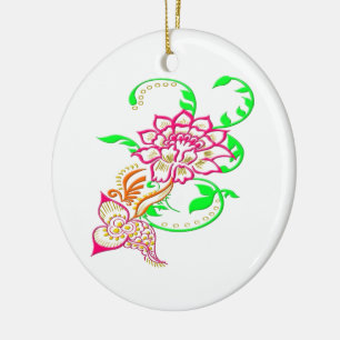 Tattoo-Blume Keramikornament