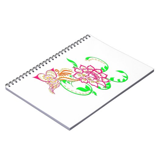 Tattoo-Blume Notizblock (Linke Seite)