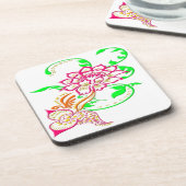 Tattoo-Blume Untersetzer (Linke Seite)