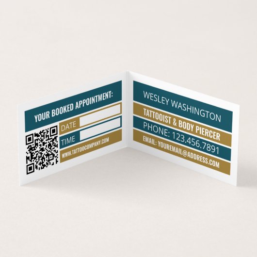 Tattoo & Body Piercing Studio, Ernennung Visitenkarten (Innenseite)