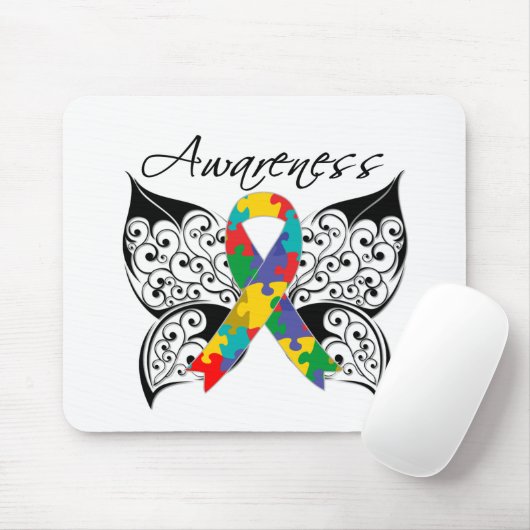 Tattoo Butterfly Awareness - Autismus Mousepad (Mit Mouse)