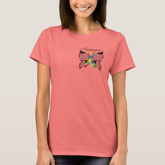 Tattoo Butterfly Awareness - Autismus T-Shirt (Vorderseite)