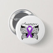 Tattoo Butterfly Awareness - Bauchspeicheldrüsenkr Button (Vorne & Hinten)
