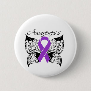 Tattoo Butterfly Awareness - Bauchspeicheldrüsenkr Button