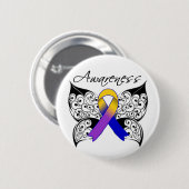 Tattoo Butterfly Awareness - Blase Cancer Button (Vorne & Hinten)