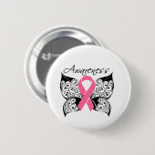 Tattoo Butterfly Awareness - Brustkrebs Button (Vorne & Hinten)