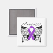 Tattoo Butterfly Awareness - Fibromyalgie Magnet (Vorderseite/Rückseite)