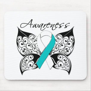 Tattoo Butterfly Awareness - Gebärmutterhalskrebs Mousepad