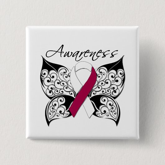Tattoo Butterfly Awareness - Head Neck Cancer Button (Vorderseite)