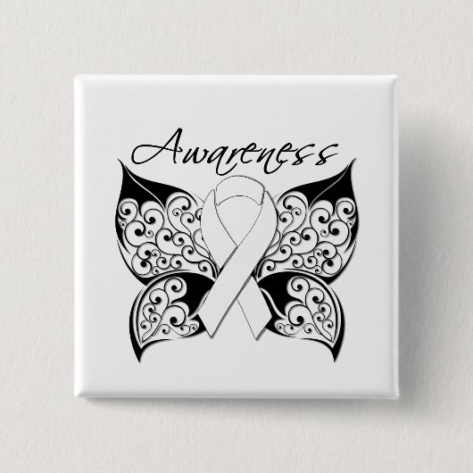 Tattoo Butterfly Awareness - Lungenkrebs Button (Vorderseite)