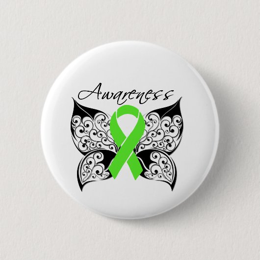 Tattoo Butterfly Awareness Non-Hodgkin's Lymphoma Button (Vorderseite)