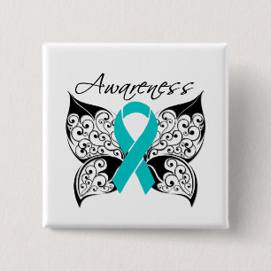 Tattoo Butterfly Awareness - Ovarialkarzinom Button