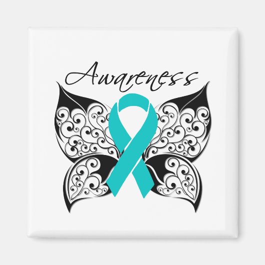 Tattoo Butterfly Awareness - Ovarialkarzinom Magnet (Vorne)