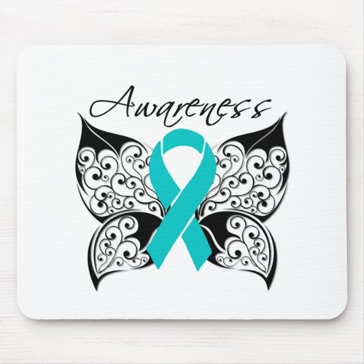 Tattoo Butterfly Awareness - Ovarialkarzinom Mousepad (Vorne)