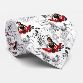 Tattoo Button Up Krawatte (Gerollt)