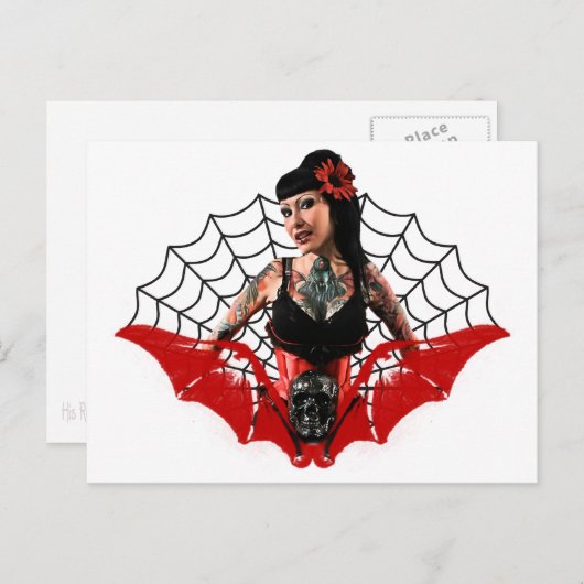 Tattoo Button Up Postkarte (Vorne/Hinten)