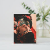 Tattoo Button Up Postkarte (Stehend Vorderseite)