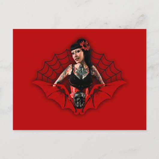 Tattoo Button Up Postkarte (Vorderseite)