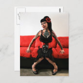 Tattoo Button Up Postkarte (Vorne/Hinten)