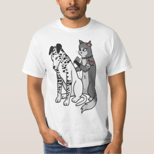 Tattoo Cat Inted Dalmatiner Cartoon Funny Graphic T-Shirt