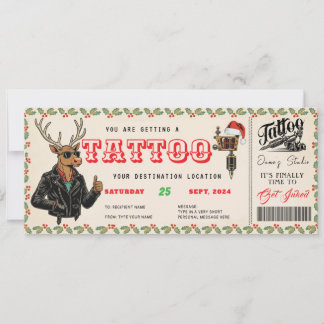 Tattoo Christmas Gift Ticket Certificate Voucher Einladung