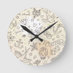 Tattoo concept pattern runde wanduhr