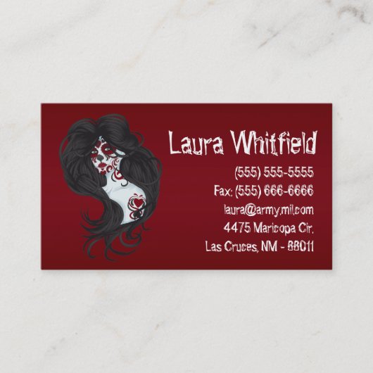 Tattoo Day of the Dead Sugar Skull Business Card Visitenkarte (Vorderseite)