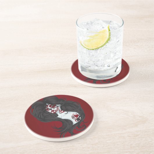 Tattoo Day of the Dead Sugar Skull Dia Untersetzer (Seite)