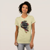 Tattoo Design Graphic Raven Crow Old School T-Shirt (Vorne ganz)