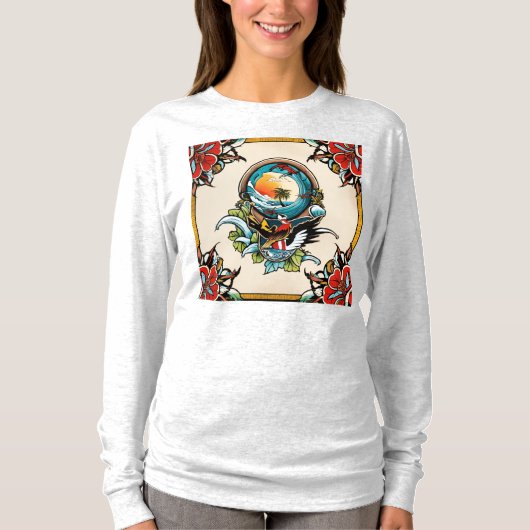 Tattoo Design - T - Shirt für hellfarbige Hintergr (Vorderseite)