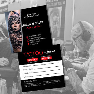 Tattoo-Empfehlungskarte Vorlage   Einen Freund tät Quadratische Visitenkarte