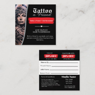 Tattoo-Empfehlungskarte Vorlage   Einen Freund tät Quadratische Visitenkarte