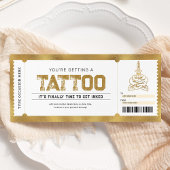 Tattoo erhält Gold Geschenkgutschein Einladung