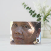 Tattoo Face Postkarte (Stehend Vorderseite)