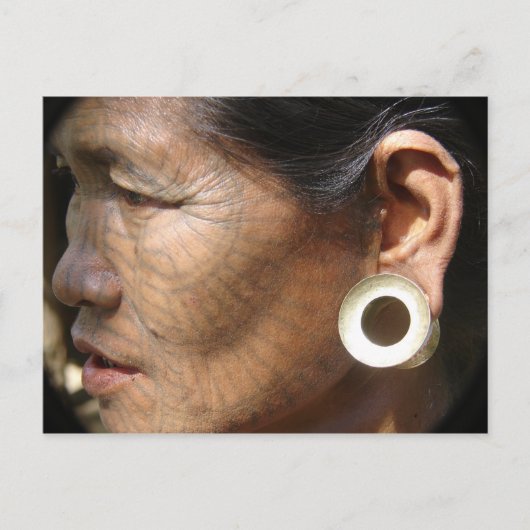 Tattoo Face Postkarte (Vorderseite)