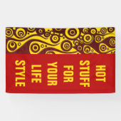 Tattoo Flammen & Kreise rot + Ihr Rücken. Idee Banner (Horizontal)