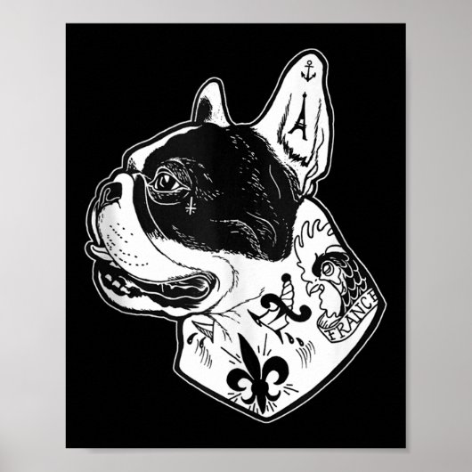 Tattoo French Bulldog Tank Poster (Vorne)