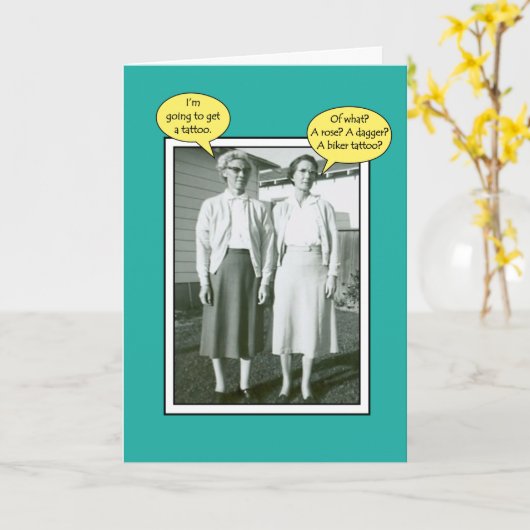 Tattoo Fun Einen Namen oder Alter Geburtstagsgrüße Karte (Gelbe Blume)