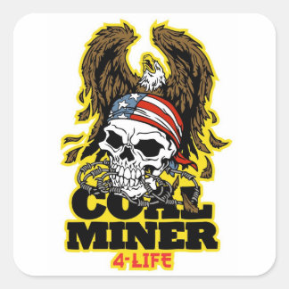 TATTOO FÜR KOHLENMINER 4-LIFE QUADRATISCHER AUFKLEBER