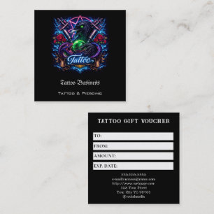 Tattoo-Geschenkgutschein Quadratische Visitenkarte