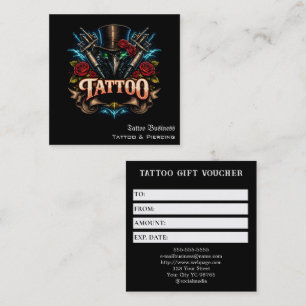 Tattoo-Geschenkgutschein Quadratische Visitenkarte