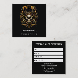 Tattoo-Geschenkgutschein Quadratische Visitenkarte