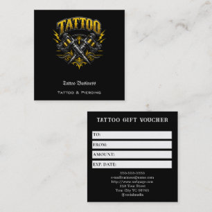 Tattoo-Geschenkgutschein Quadratische Visitenkarte